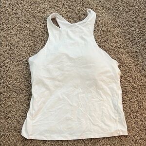 All in Motion White Fitted Sleeveless Tank Top